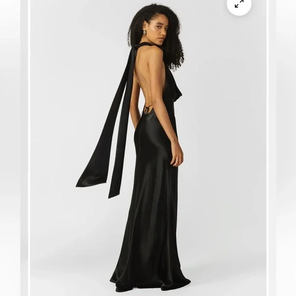 Sleek Black Backless Dress